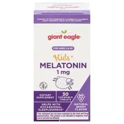 Giant Eagle Kids' Chewable Tablets Natural Berry Flavor 1 mg Melatonin