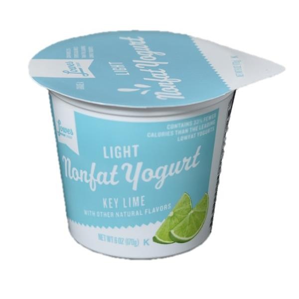 slide 1 of 1, Lowes Foods Yogurt Light Key Lime, 6 oz