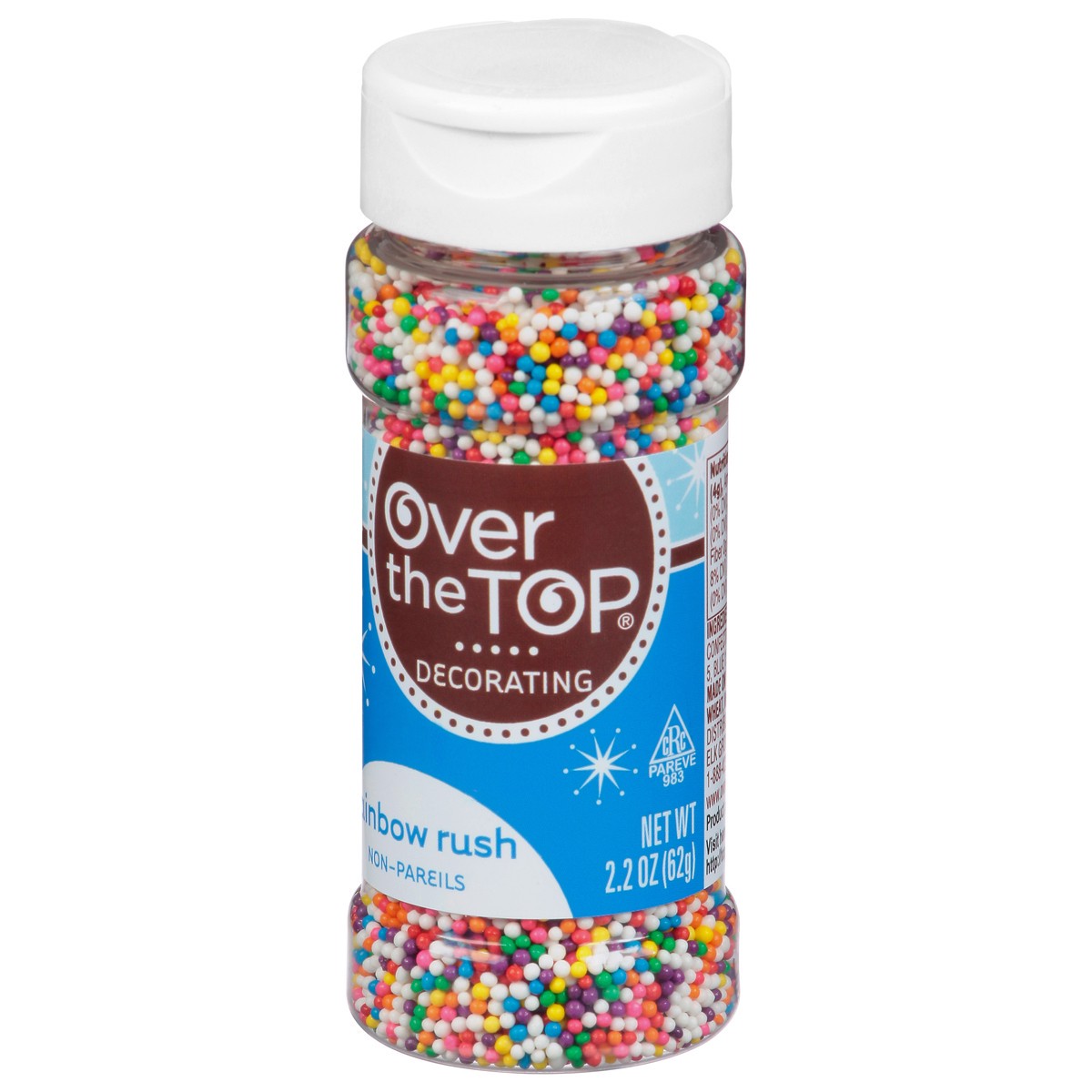 slide 3 of 11, Over The Top Decorating Non-Pareils, Rainbow Rush, 2.2 oz