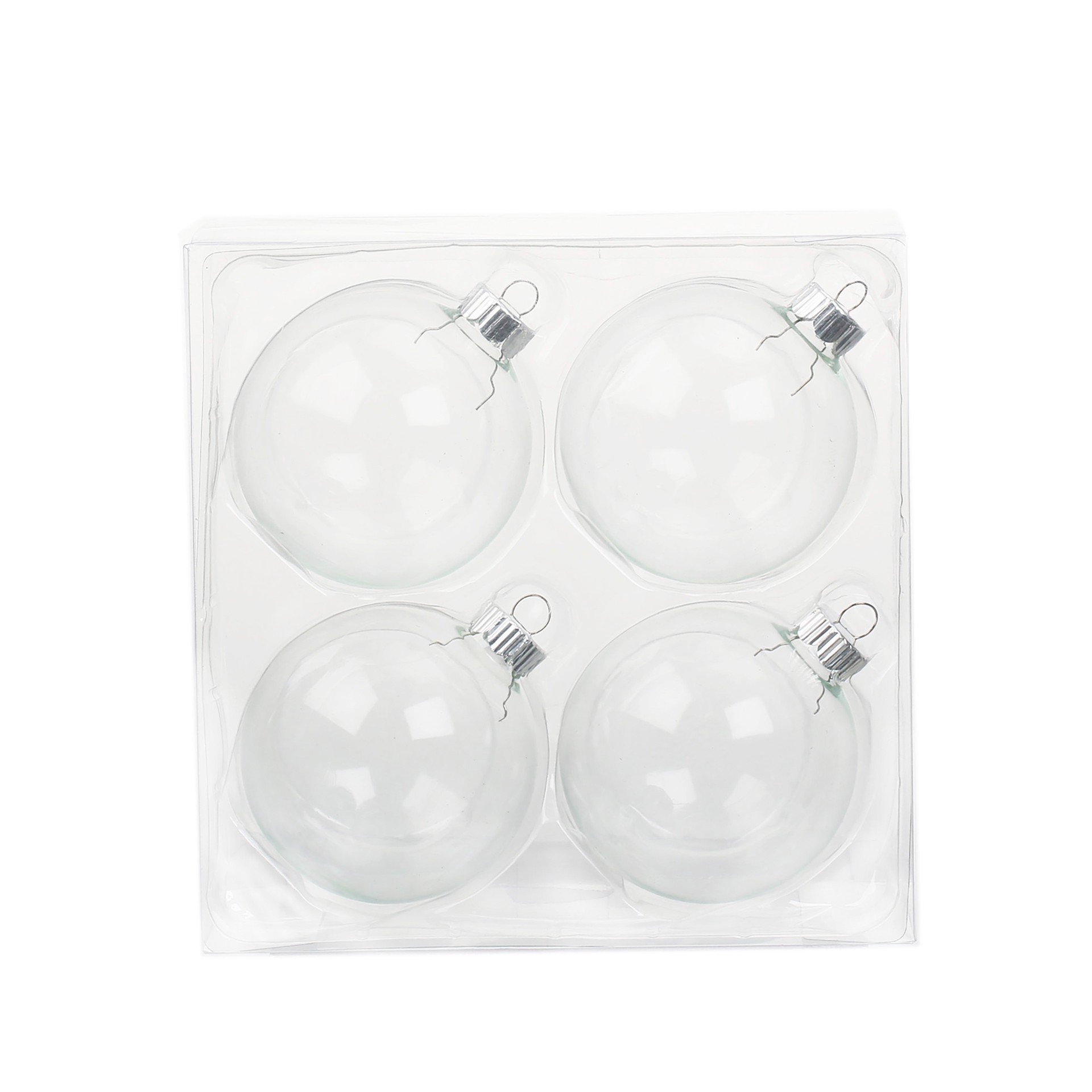 slide 2 of 3, 4 Pack 3.25" Clear Diy Glass Ball Ornaments By Make Market, 4 ct