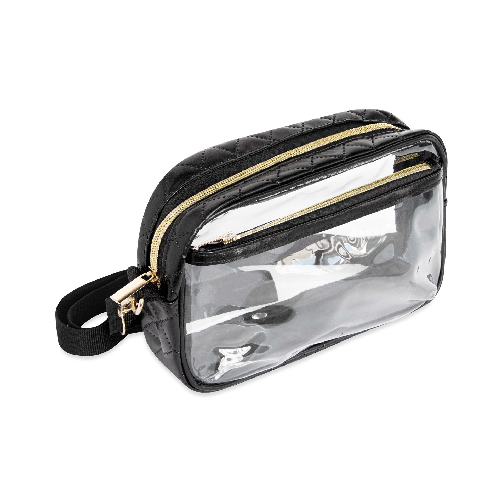 slide 2 of 3, Black Lined Clear Toaster Bag By Make Market, 8.7 in x 2.25 in x 6 in