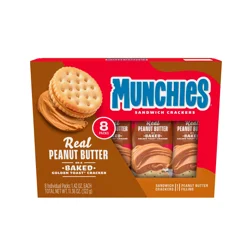 Munchies Sandwich Crackers Real Peanut Butter Baked Golden Toast 1.42 Oz, 8 Count