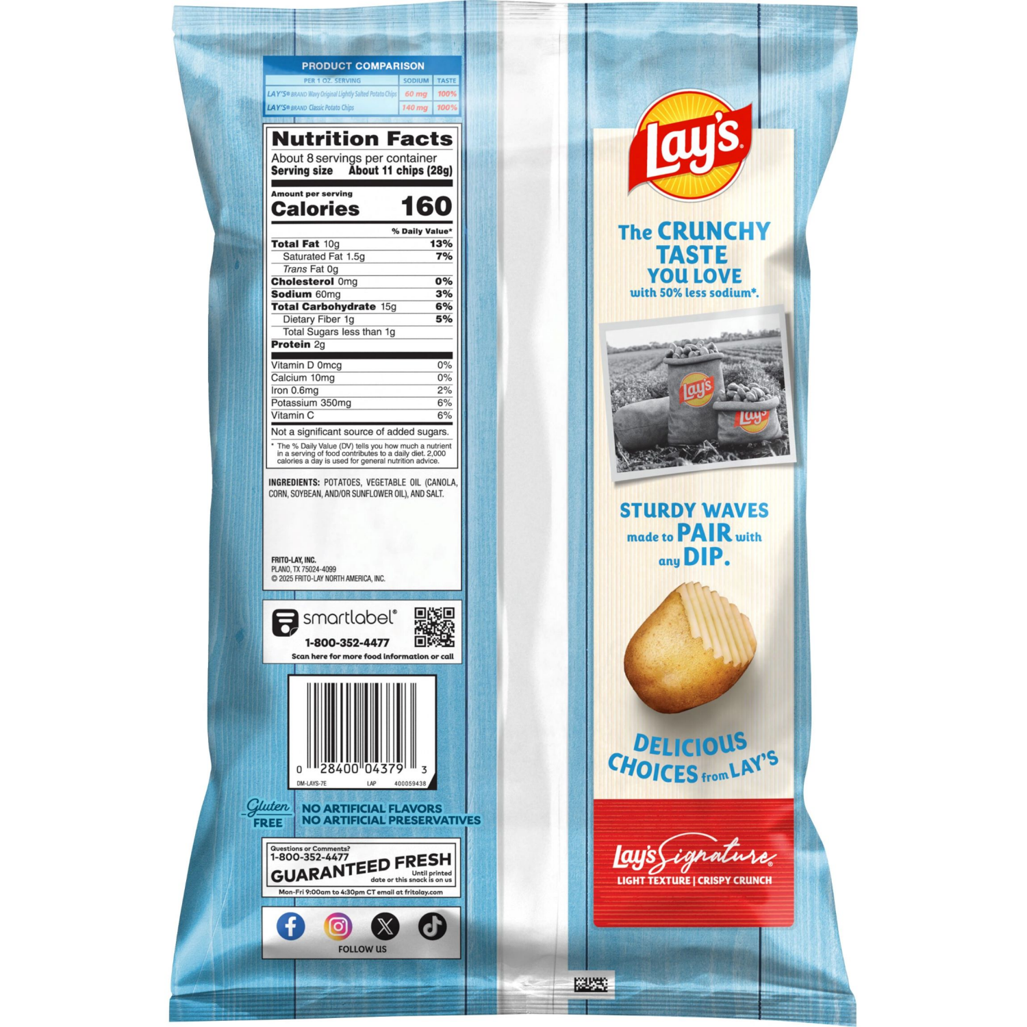 slide 2 of 5, Lay's Potato Chips, Lightly Salted, Original, Wavy, 7.5 oz