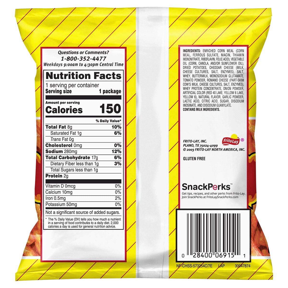 slide 2 of 2, Chester's Potato Crisps , Hot, 1 oz