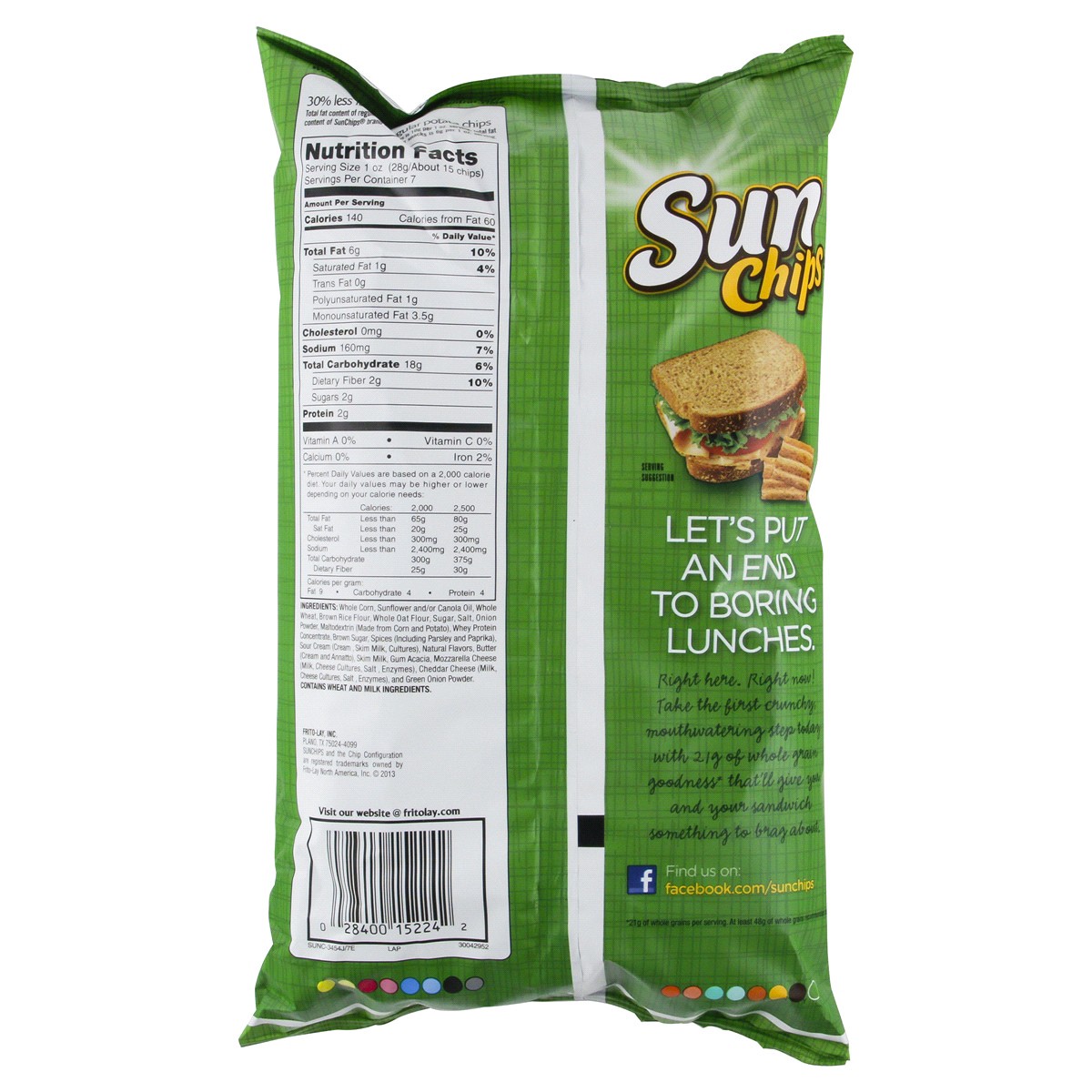 slide 2 of 2, SunChips Whole Grain Snacks , French Onion, 7 oz