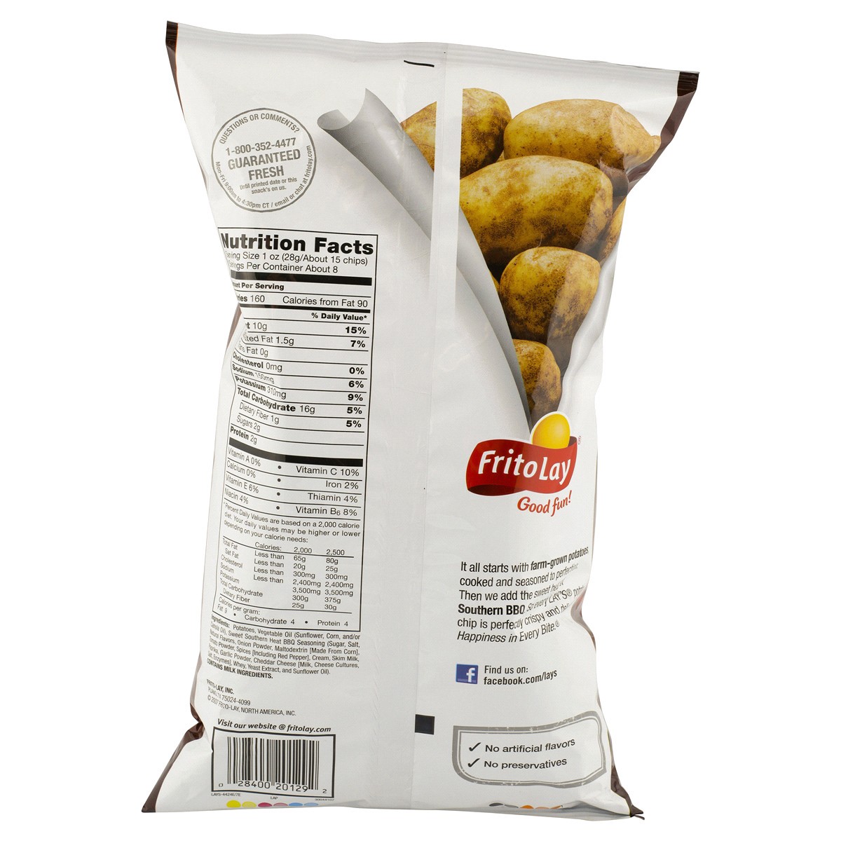 slide 2 of 2, Lay's Sweet Southern Heat BBQ Flavored Potato Chips, 7.75 oz