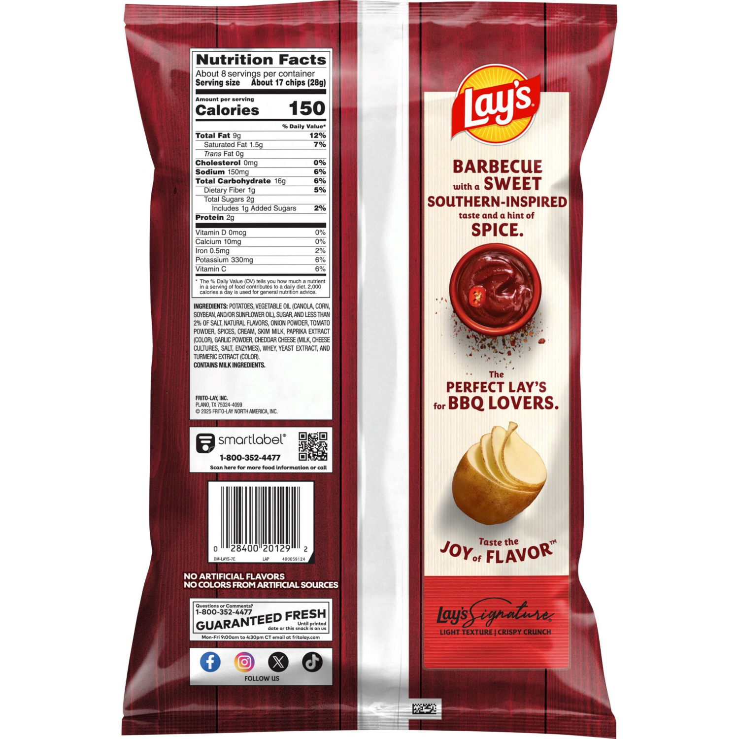 slide 2 of 6, Lay's Sweet Southern Heat BBQ Flavored Potato Chips, 7.75 oz