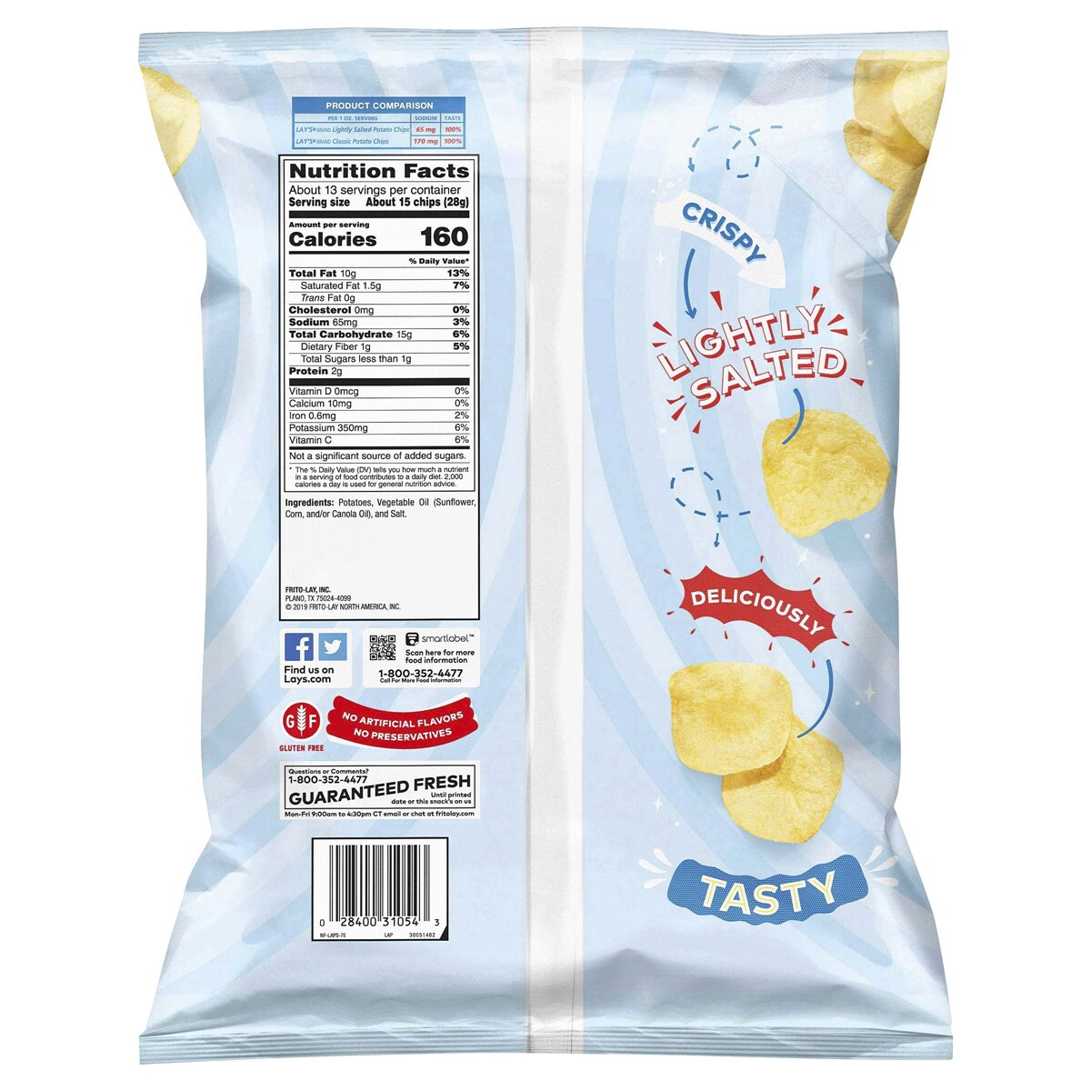 slide 2 of 2, Lay's Lightly Salted Potato Chips, 12.5 oz