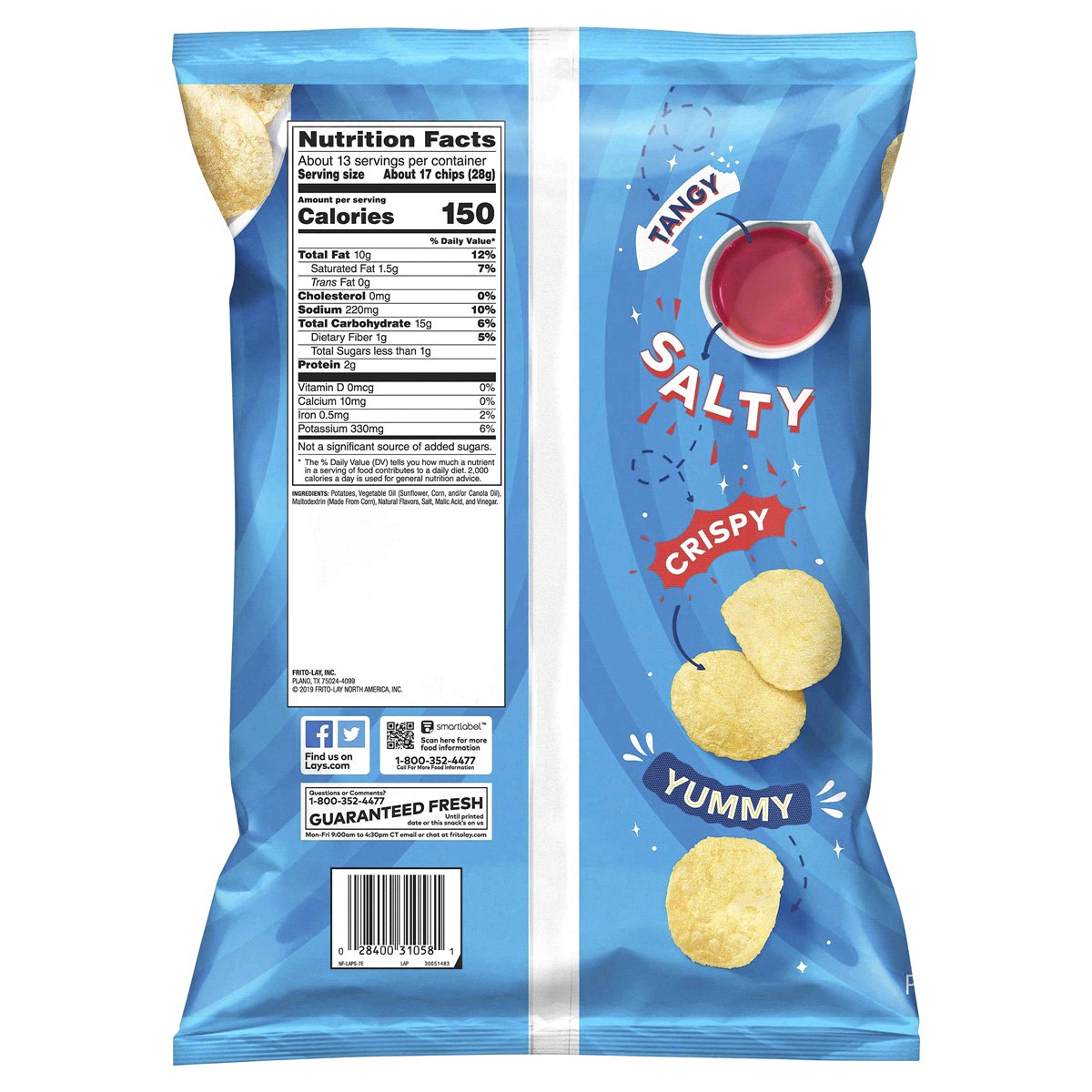slide 2 of 2, Lay's Salt & Vinegar Potato Chips, 12.5 oz
