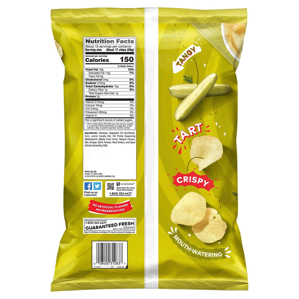 slide 2 of 2, Lay's Potato Chips, Dill Pickle, Party Size, 12.5 oz