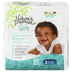 Nature's Promise Chlorine Free Size 3 Baby Diapers 16-28 lb