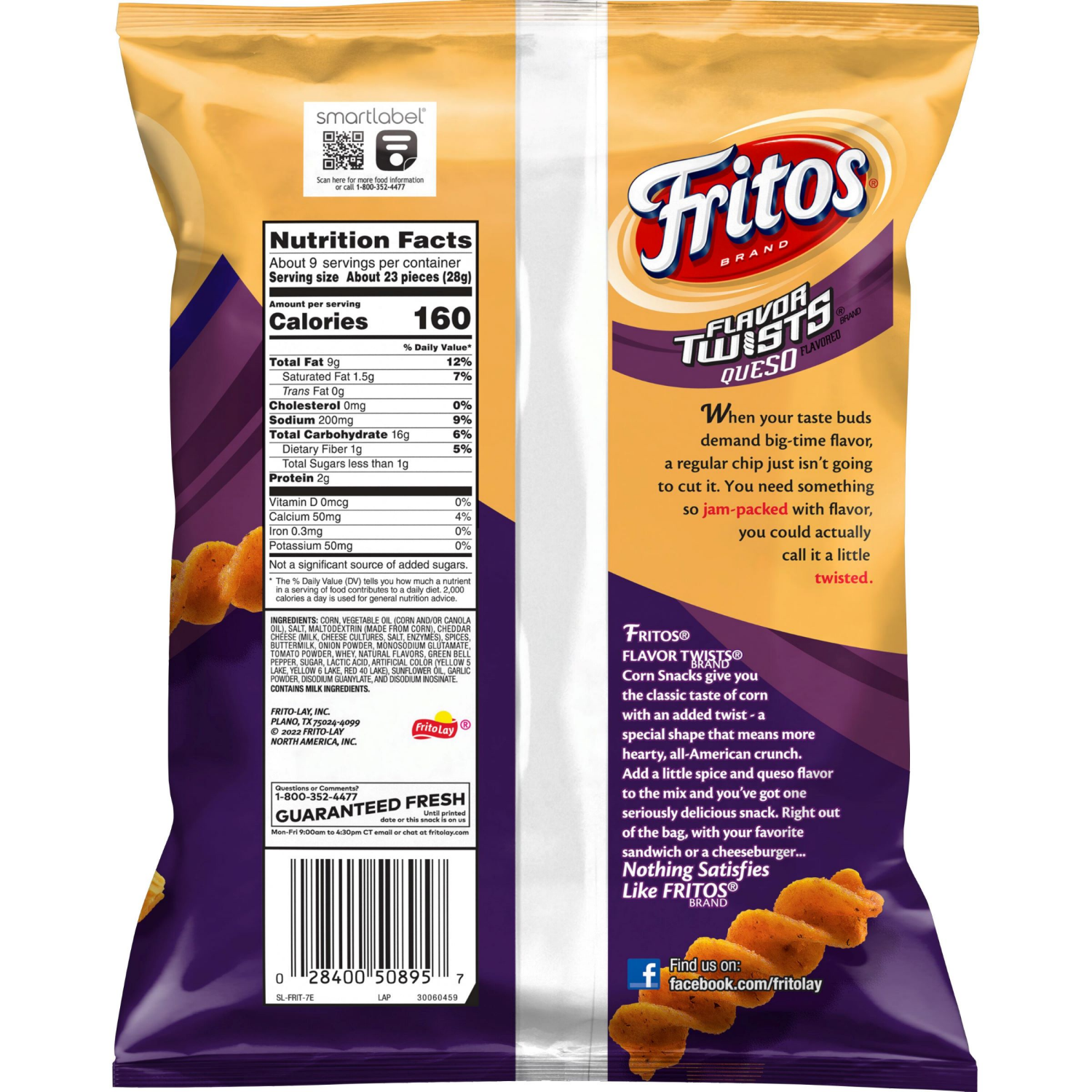 slide 2 of 4, Fritos Corn Snacks, Queso, 9.25 oz