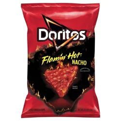 Doritos Tortilla Chips Flamin' Hot Nacho Flavored 9 1/4 Oz