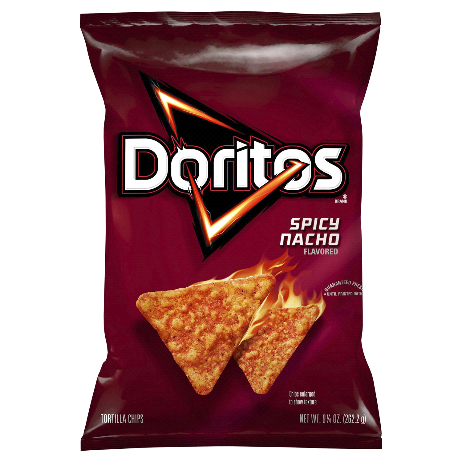 slide 1 of 3, Doritos Tortilla Chips, Spicy Nacho Flavored, 9.25 oz