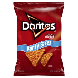 Doritos Tortilla Chips, Nacho Cheese Flavored, Party Size!
