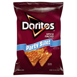 Doritos Tortilla Chips, Spicy Nacho Flavored, Party Size
