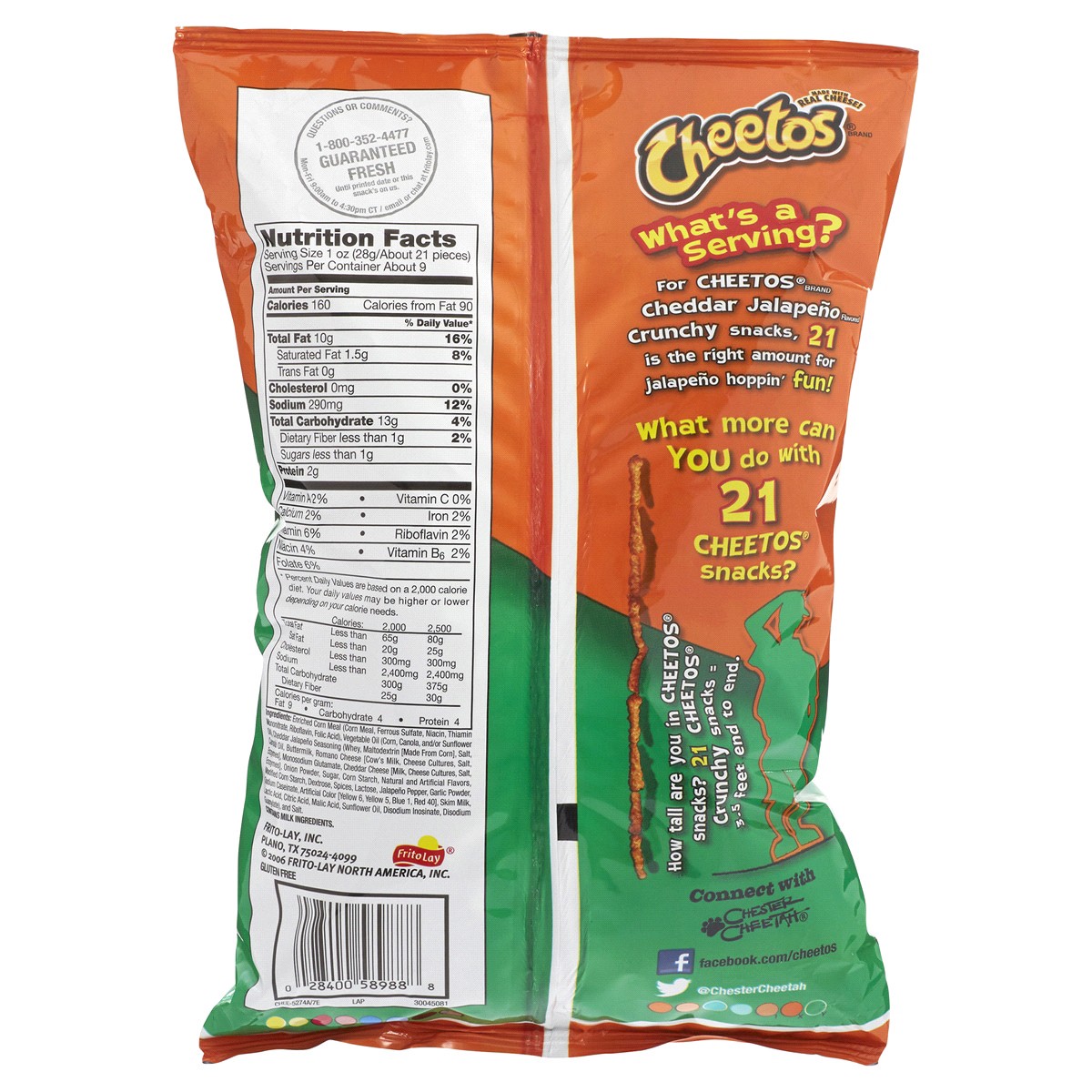 slide 2 of 2, Cheetos Crunchy Cheese Flavored Snacks Cheddar Jalapeno Flavored - 8.5 oz, 8.5 oz
