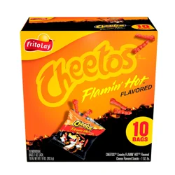 Cheetos Cheese Flavored Snacks, Flamin' Hot Flavored, 10 Bags
