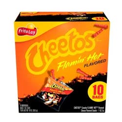 Cheetos Cheese Flavored Snacks, Flamin' Hot Flavored, 10 Bags