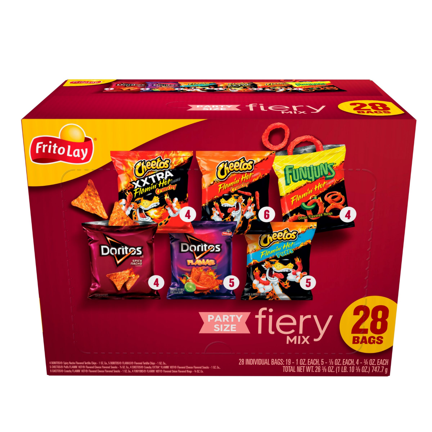slide 1 of 3, Frito-Lay Fiery Mix, Party Size, 28 ct