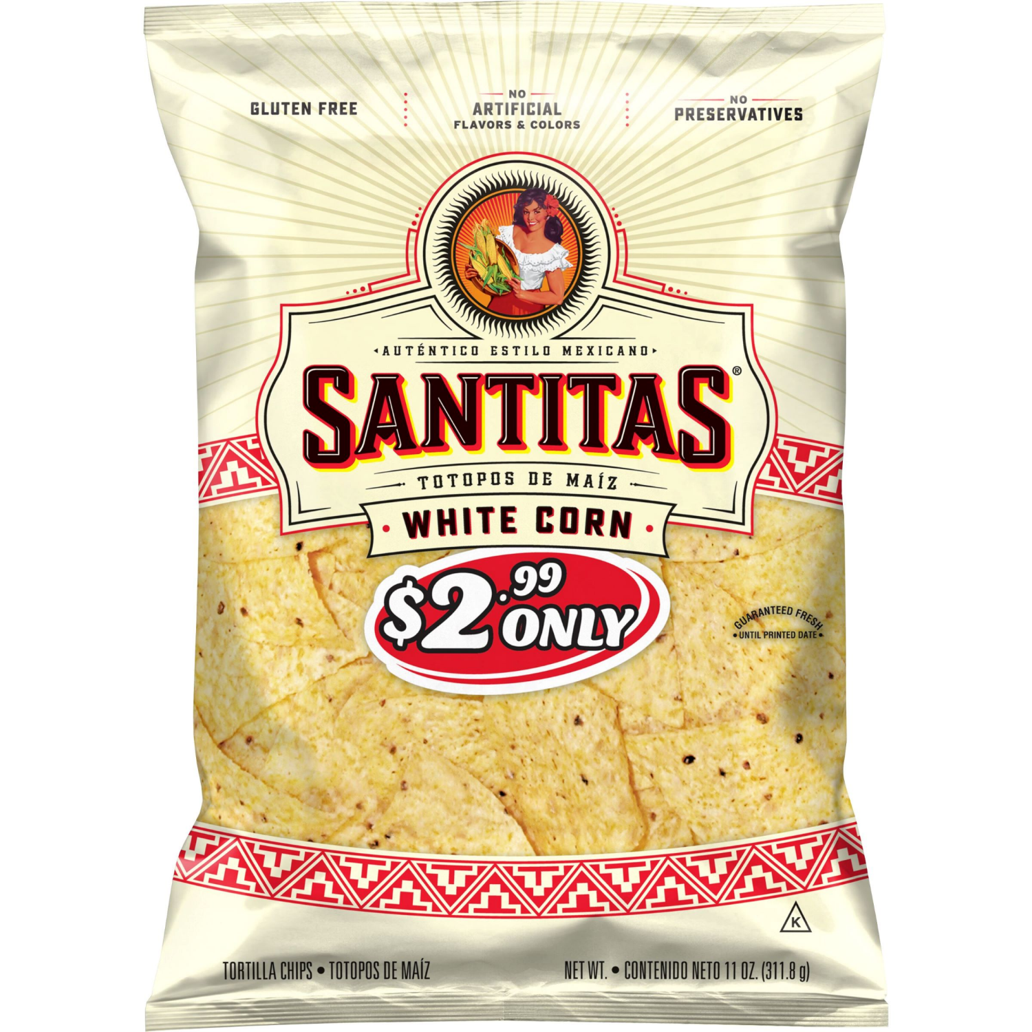 slide 1 of 2, Santitas Tortilla Chips White Corn 11 Oz, 11 oz