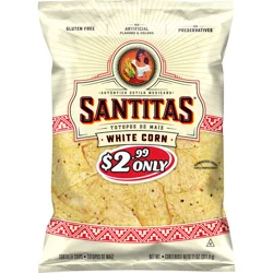 Santitas Tortilla Chips White Corn 11 Oz