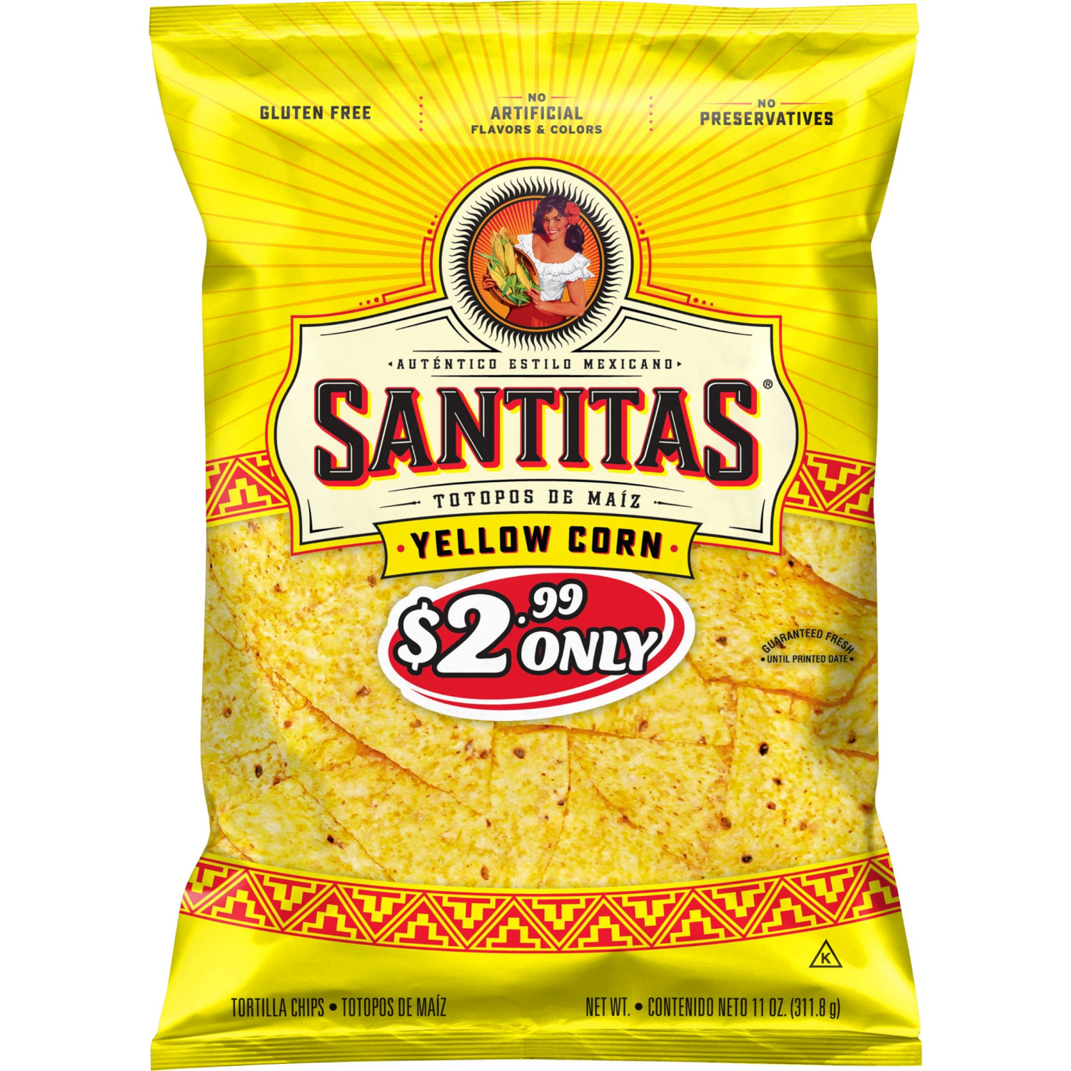 slide 1 of 2, Santitas Tortilla Chips Yellow Corn - 11 oz, 11 oz