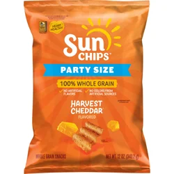 SunChips Whole Grain Snacks Harvest Cheddar Flavored 12 Oz