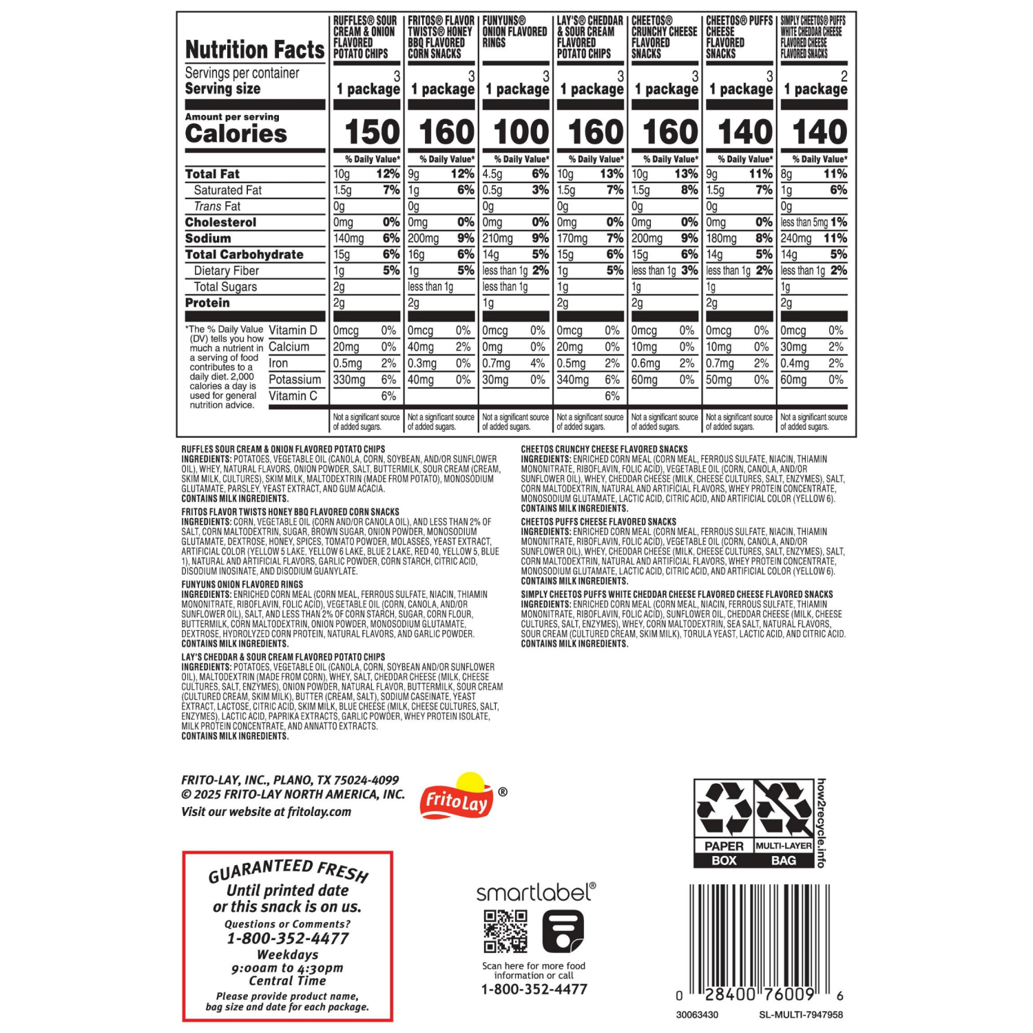 slide 3 of 4, Frito Lay® Family Fun Mix Snacks Variety Pack, 20 ct