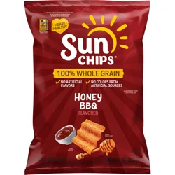 SunChips Whole Grain Snacks Honey BBQ Flavored 7 Oz