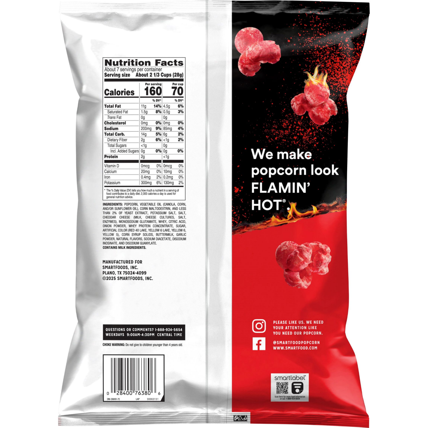 slide 2 of 4, Smartfood Popcorn Cheetos Flamin Hot Flavored 6 1/2 Oz, 6.5 oz