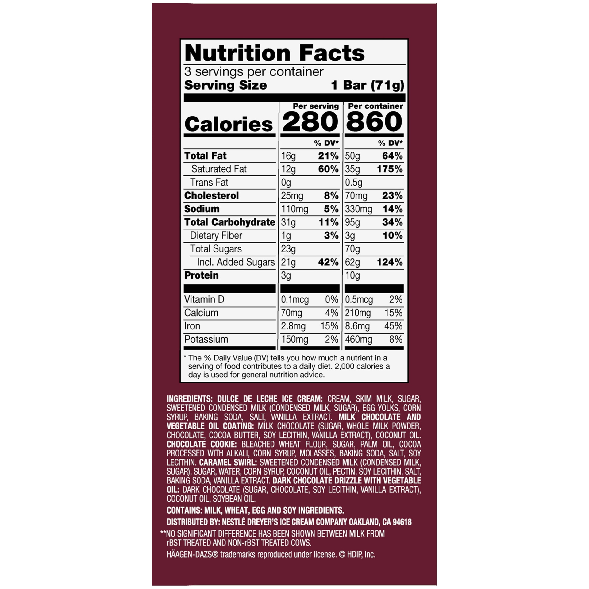 slide 2 of 6, Häagen-Dazs Dulce De Leche Ice Cream Cookie Squares, 3 ct; 3 fl oz