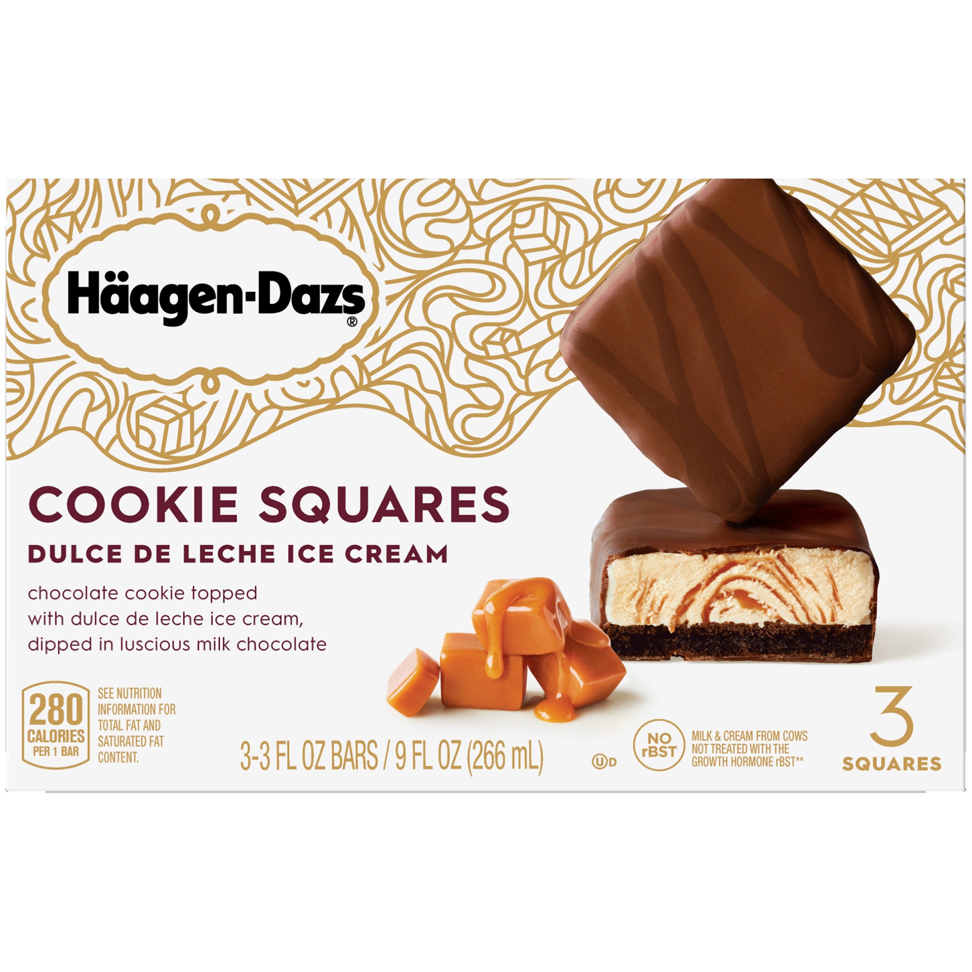 slide 4 of 6, Häagen-Dazs Dulce De Leche Ice Cream Cookie Squares, 3 ct; 3 fl oz