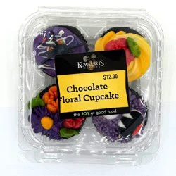 Kowalskis Seasonal Floral Cupcakes- 4 Pack