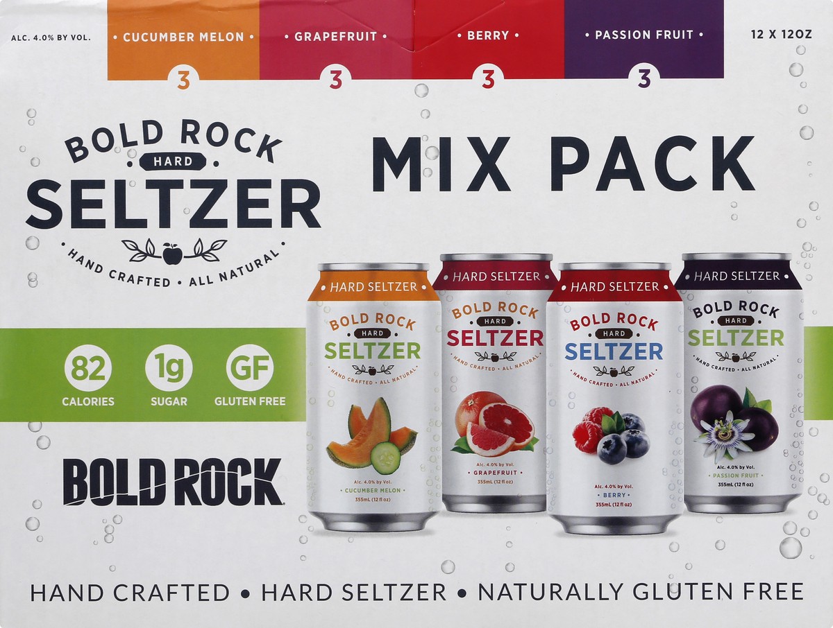 slide 13 of 13, Bold Rock Hard Cider Bold Rock Mix Pack Hard Seltzer 12 ea, 12 ct