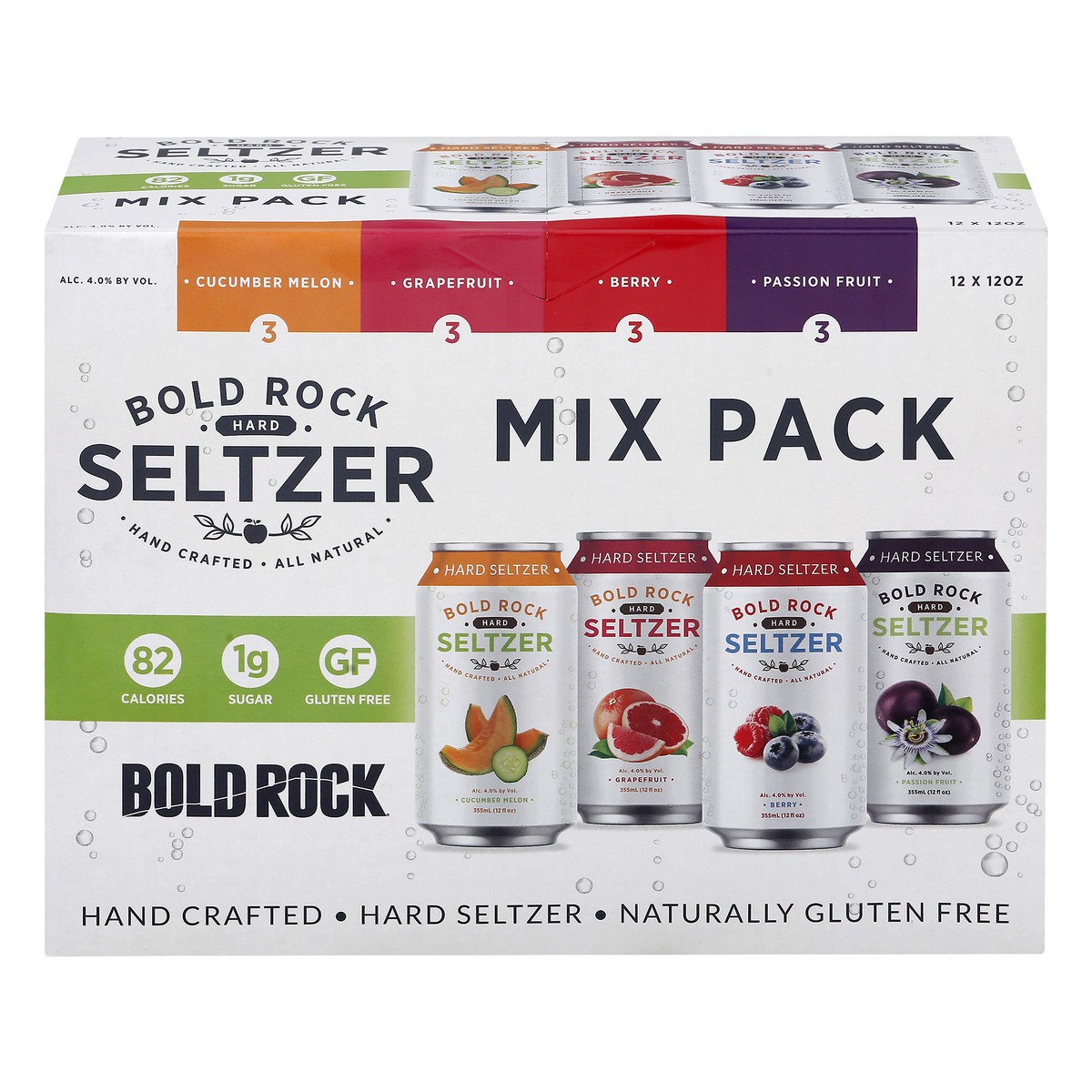 slide 1 of 13, Bold Rock Hard Cider Bold Rock Mix Pack Hard Seltzer 12 ea, 12 ct