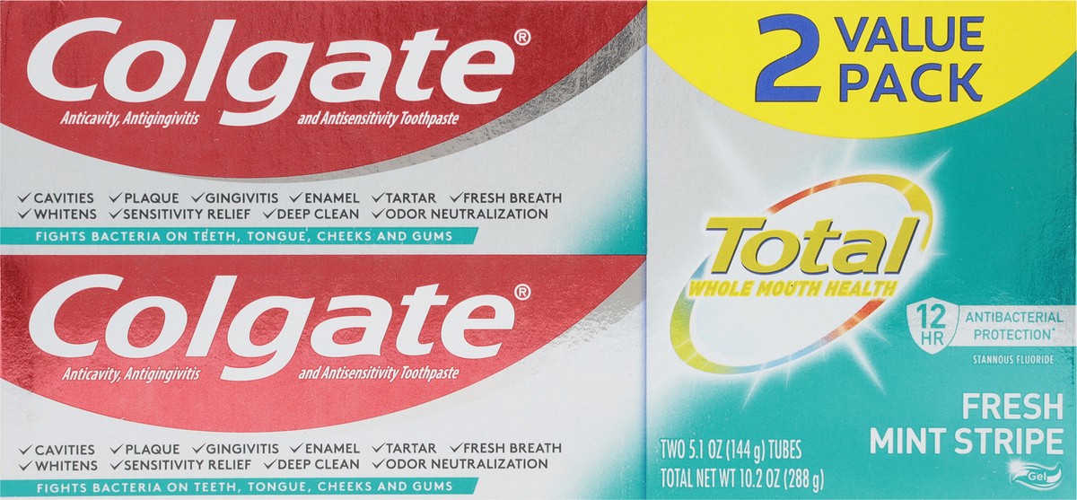 Colgate Total Fresh Mint Stripe Toothpaste, Mint Gel Toothpaste