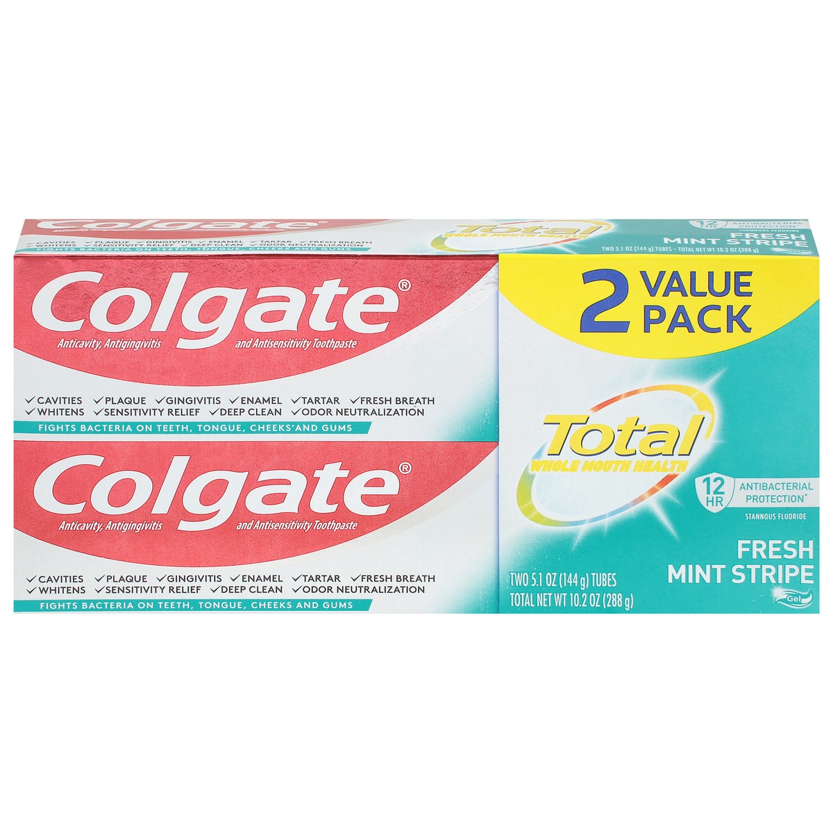 Colgate Total Fresh Mint Stripe Toothpaste, Mint Gel Toothpaste