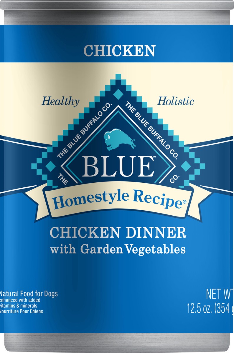 slide 1 of 5, Blue Buffalo Homestyle Recipe Natural Adult Wet Dog Food, Chicken 12.5-oz Can, 12.5 oz