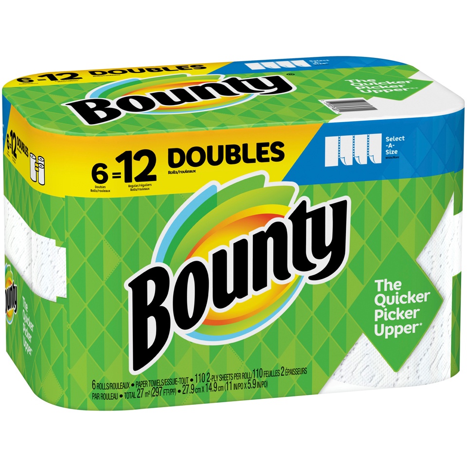 slide 3 of 4, Bounty Select-A-Size Double Rolls Paper Towels, 6 ct