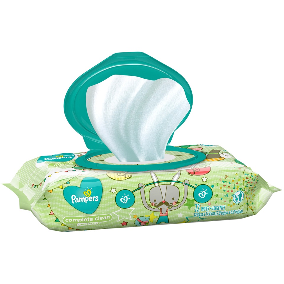 slide 3 of 4, Pampers Baby Wipes Fragrance Free 1X Pop-Top 72 Count, 72 ct
