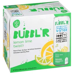 BUBBL'R Antioxidant Sparkling Water - lemon lime twist'r / - 6 ct; 12 fl oz