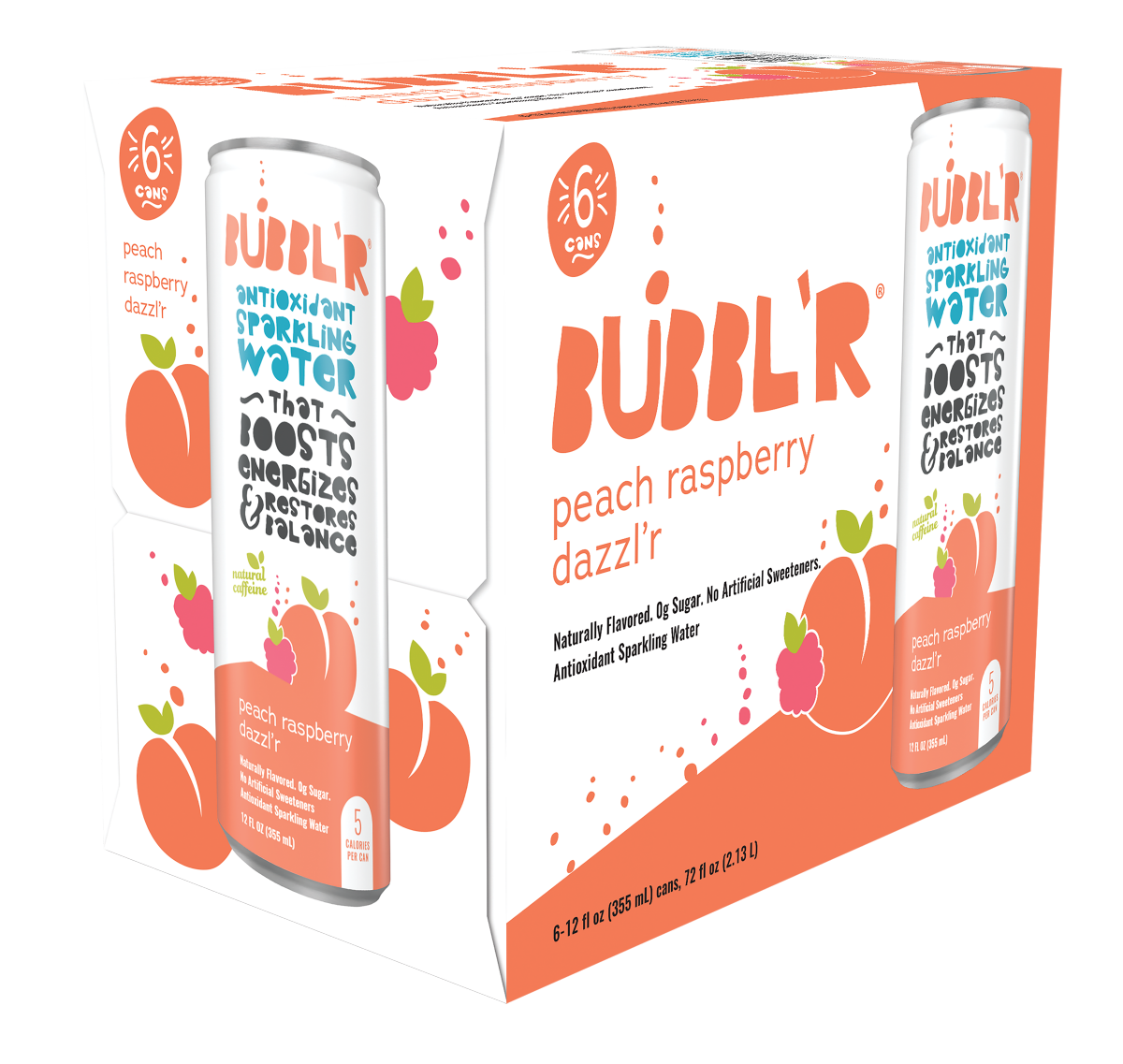 BUBBLR Bubbl'R Peach Raspberry Dazzl'R 6 pk/12 oz cans 6 ct; 12 oz | Shipt