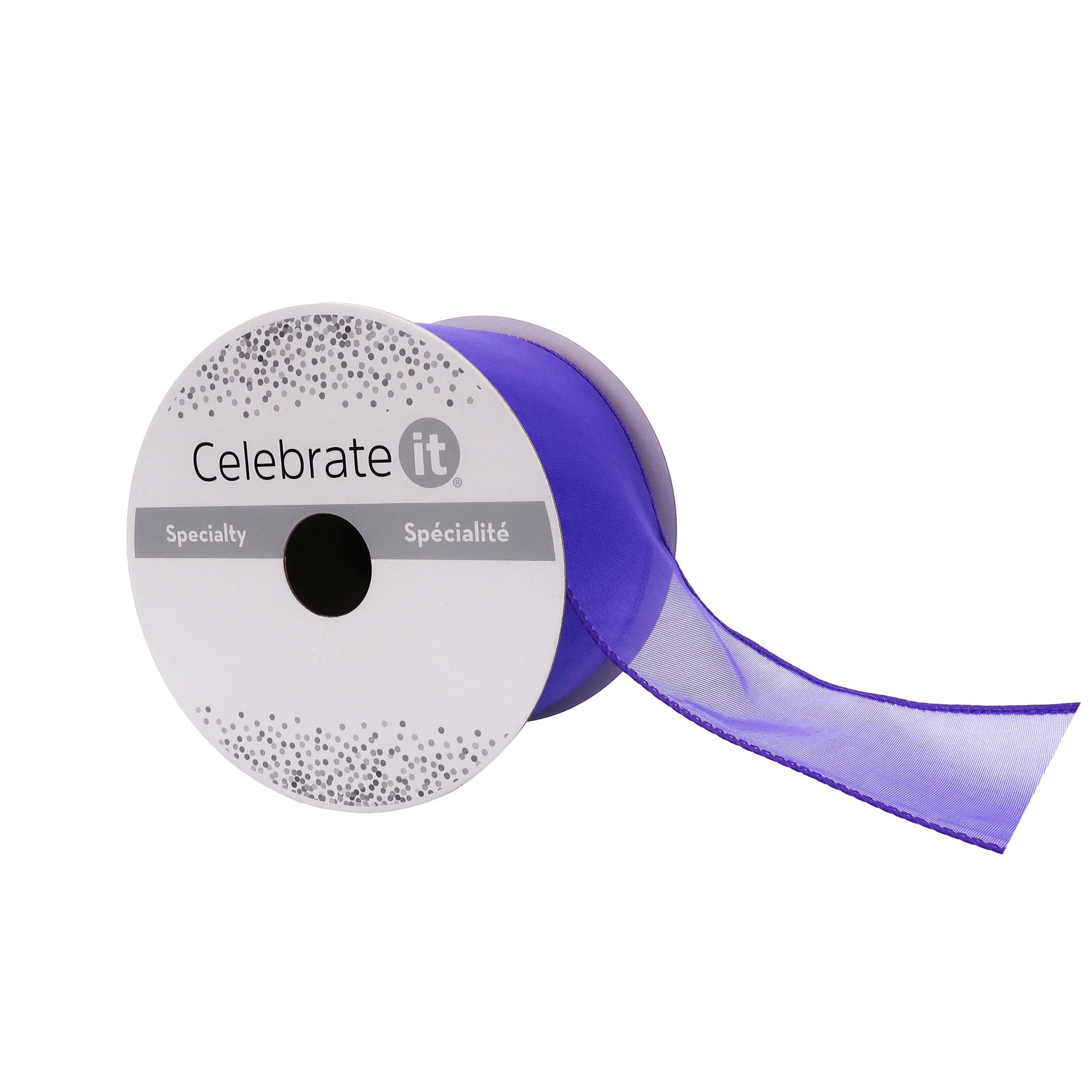 slide 5 of 5, 2.5" X 10yd. Sheer Wired Ribbon By Celebrate It Specialty, 2.5 in x 10 yd