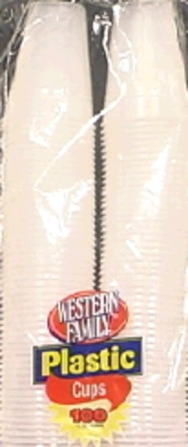 slide 1 of 1, Western Family Plastic Cups, 100 ct