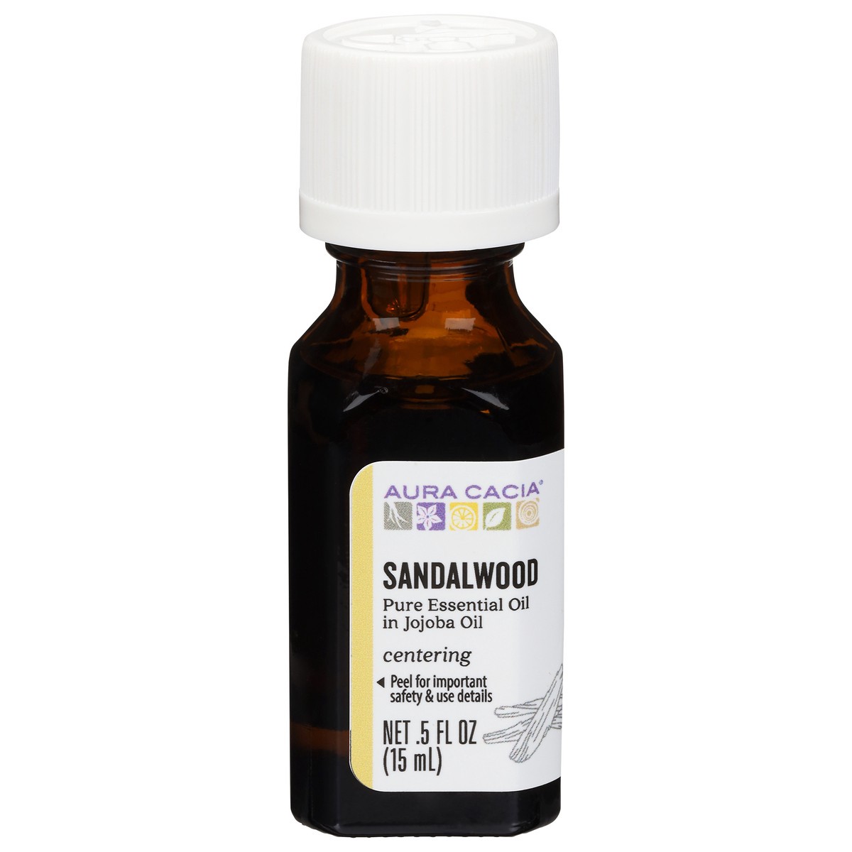 slide 1 of 3, Aura Cacia Sandalwood In Jojoba Oil, 0.5 oz