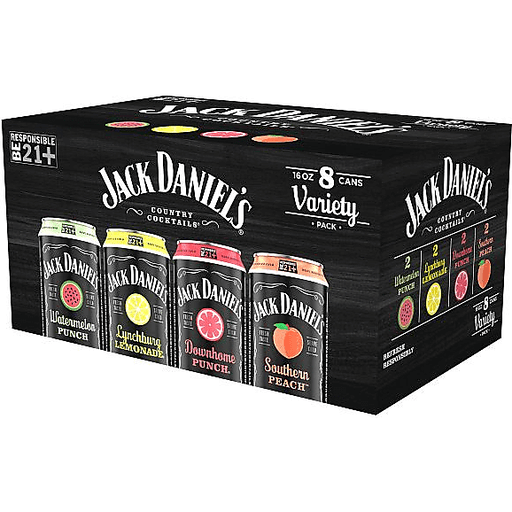 slide 1 of 1, Jack Daniel's Country Cocktails Variety Pack, 8 ct