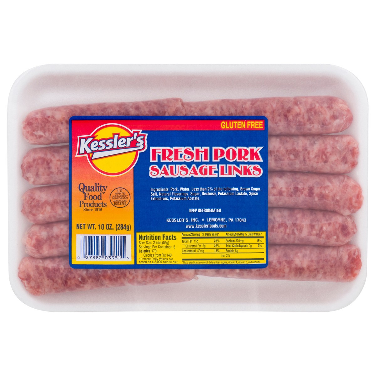 slide 1 of 13, Kessler's Fresh Pork Sausage Links 10 oz, 10 oz