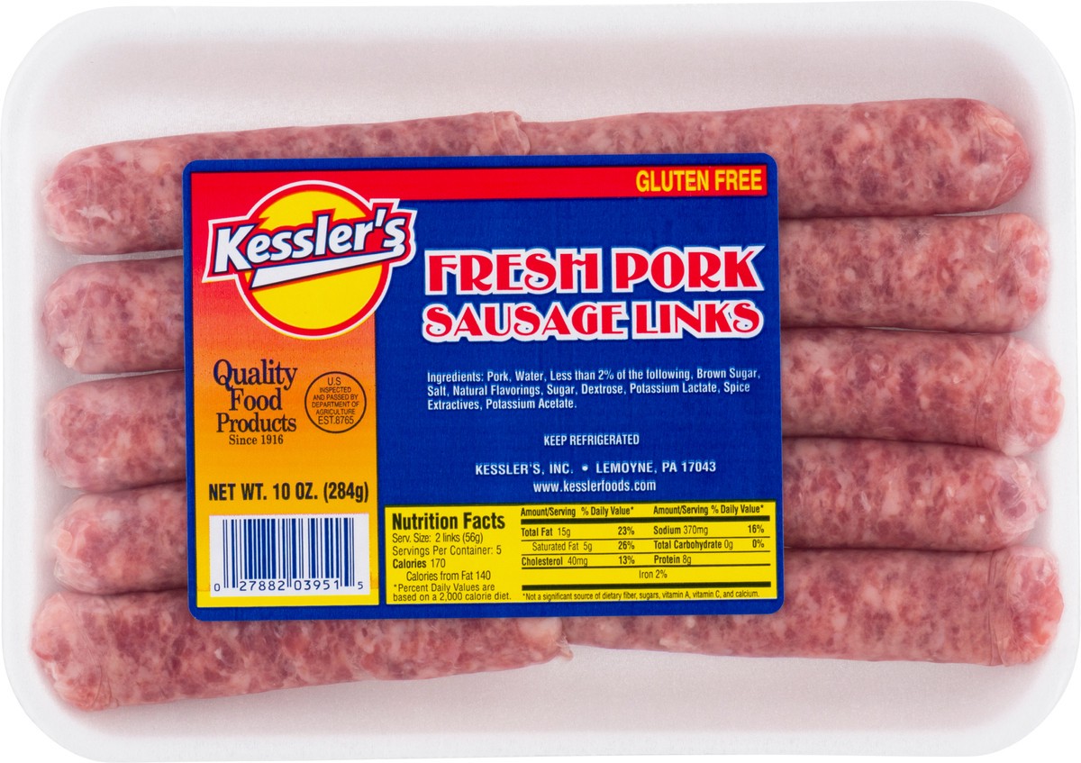 slide 5 of 13, Kessler's Fresh Pork Sausage Links 10 oz, 10 oz