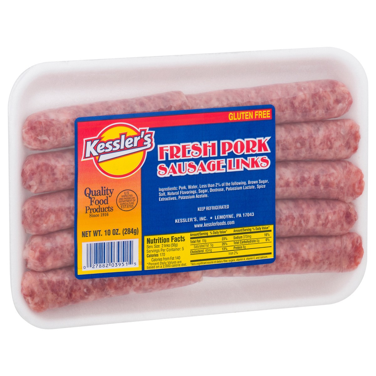 slide 8 of 13, Kessler's Fresh Pork Sausage Links 10 oz, 10 oz